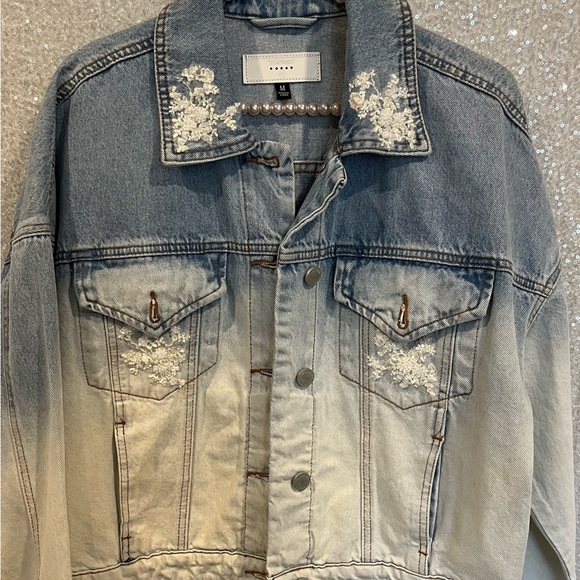 Handmade mermaid designed denim jacket - Picture 3 of 3